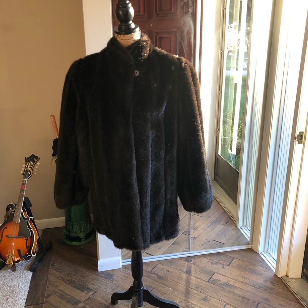 Black Faux fur coat